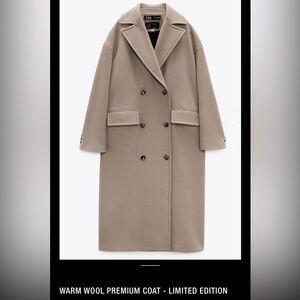 Zara Women's Beige Wool Trench Coat